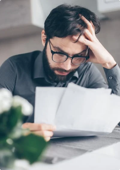 Man handling paperwork